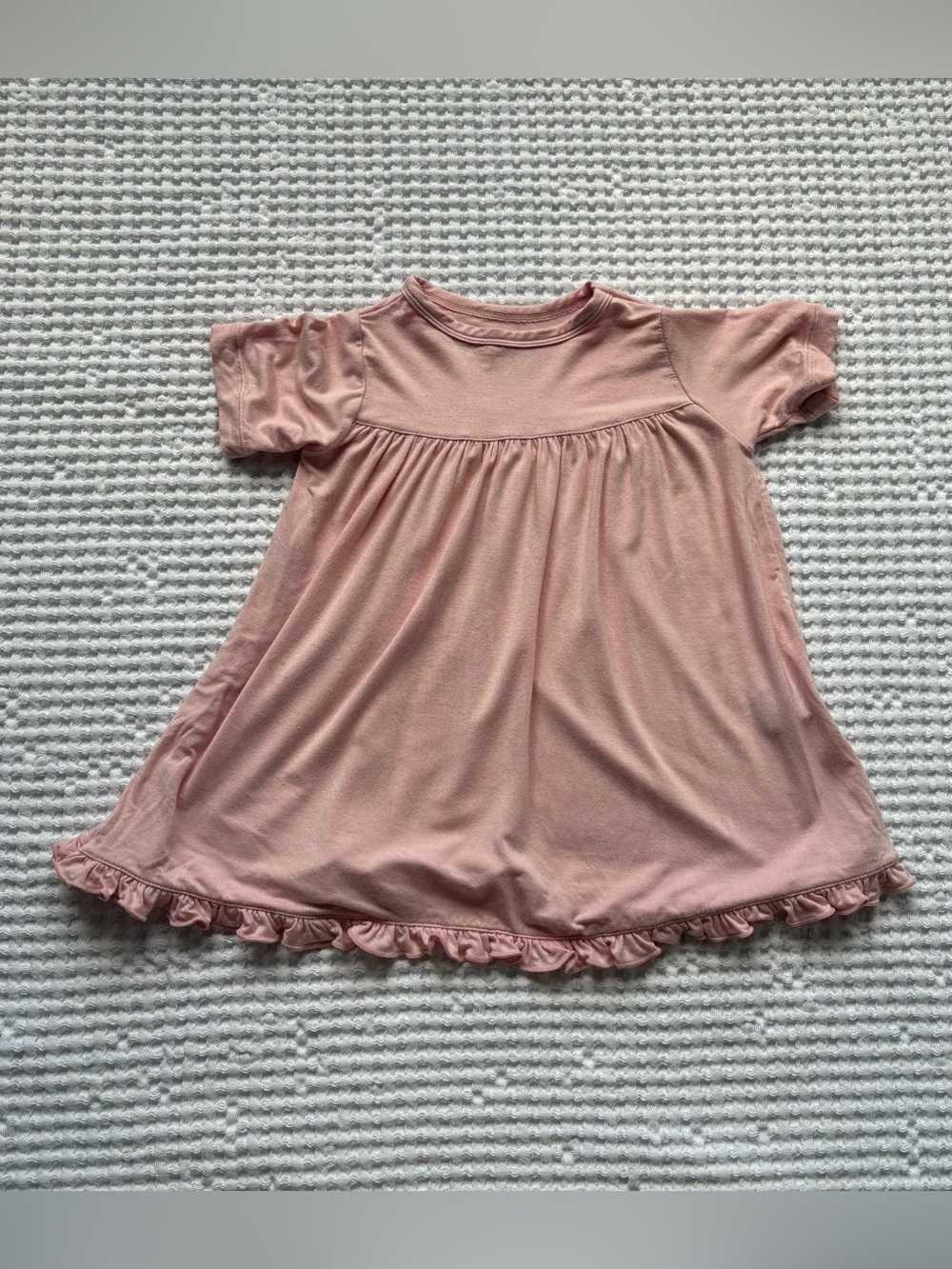 Kickee Pants Bamboo Short Sleeve Swing Dress Blush Light Pink 6-12 Months